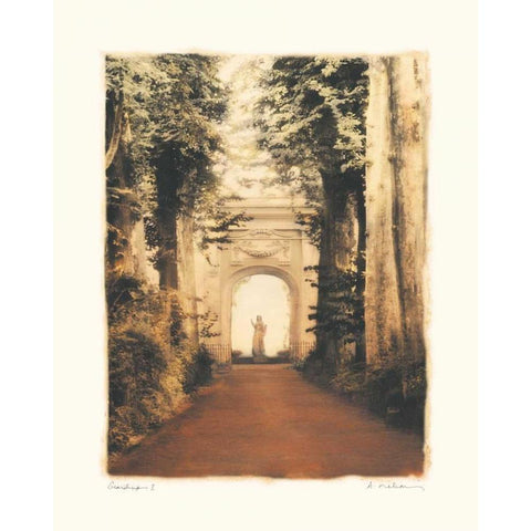 Giardino I Gold Ornate Wood Framed Art Print with Double Matting by Melious, Amy