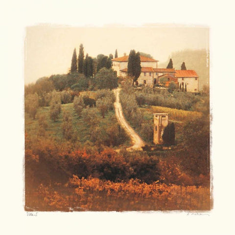 Villa I Gold Ornate Wood Framed Art Print with Double Matting by Melious, Amy