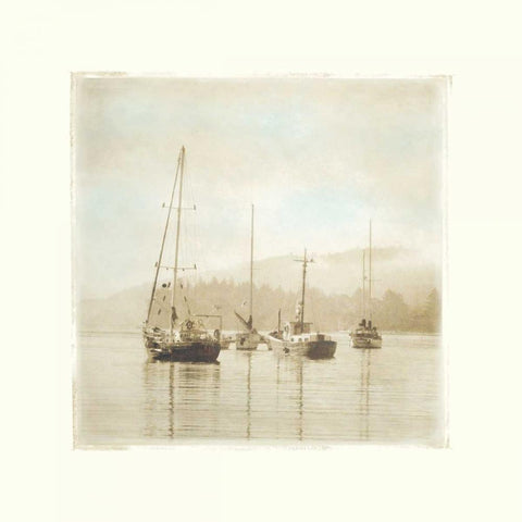 Harbor I Black Ornate Wood Framed Art Print with Double Matting by Melious, Amy