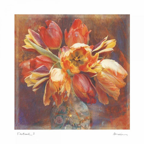Festival I White Modern Wood Framed Art Print by Melious, Amy