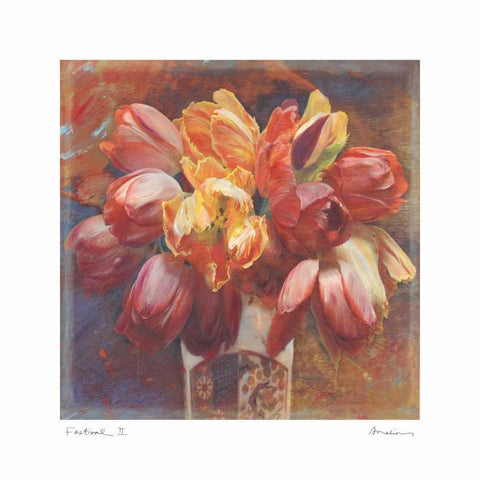 Festival II Gold Ornate Wood Framed Art Print with Double Matting by Melious, Amy