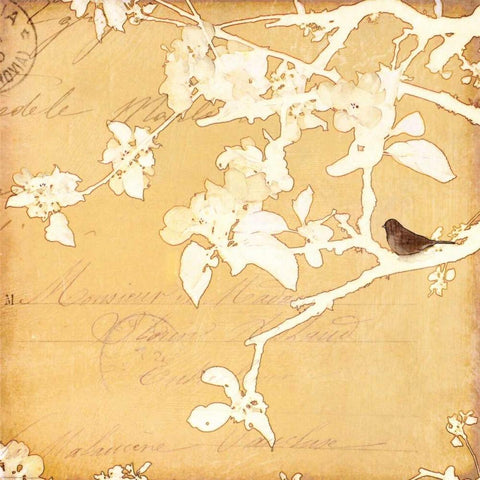 Song Birds V Gold Ornate Wood Framed Art Print with Double Matting by Melious, Amy