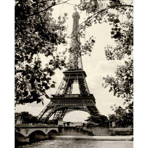 Eiffel Tower II Black Modern Wood Framed Art Print with Double Matting by Melious, Amy