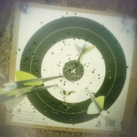 Aim and Try Again White Modern Wood Framed Art Print with Double Matting by Melious, Amy