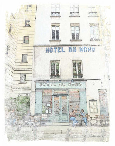 French Illustration II White Modern Wood Framed Art Print with Double Matting by Melious, Amy