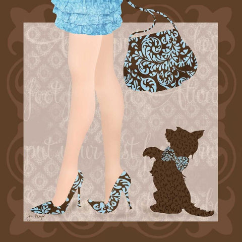 Best Foot Forward II Black Ornate Wood Framed Art Print with Double Matting by Meyer, Jill