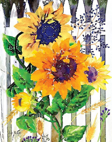 Fenced In I White Modern Wood Framed Art Print with Double Matting by Meyer, Jill