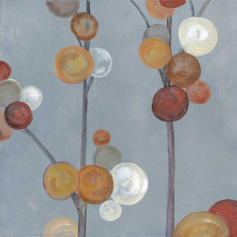 Baubles in Paprika I Black Ornate Wood Framed Art Print with Double Matting by Ferry, Margaret