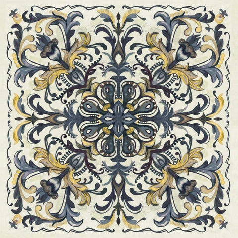 Tile Patterns II Gold Ornate Wood Framed Art Print with Double Matting by Ferry, Margaret