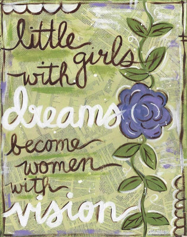 Little Girls Black Ornate Wood Framed Art Print with Double Matting by Martin, Monica