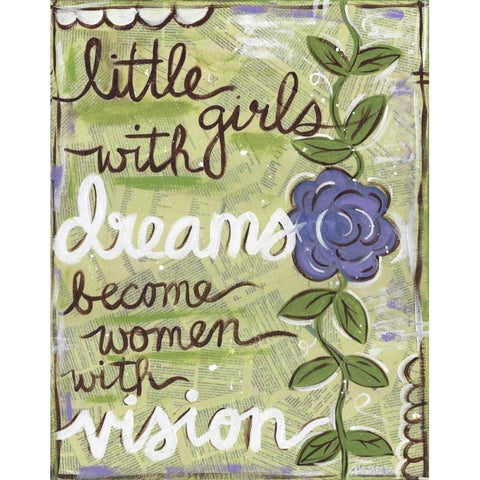 Little Girls Gold Ornate Wood Framed Art Print with Double Matting by Martin, Monica