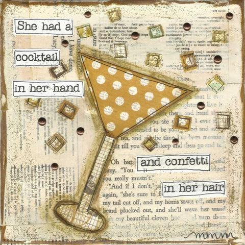 Cocktail Gold Ornate Wood Framed Art Print with Double Matting by Martin, Monica