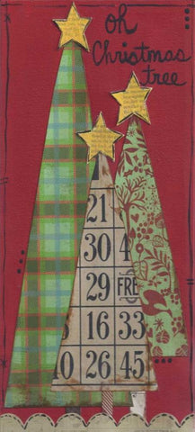 Christmas Tree  White Modern Wood Framed Art Print with Double Matting by Martin, Monica