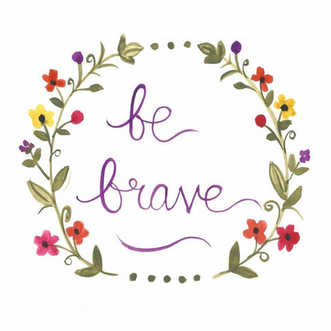 Be Brave Gold Ornate Wood Framed Art Print with Double Matting by Martin, Monica