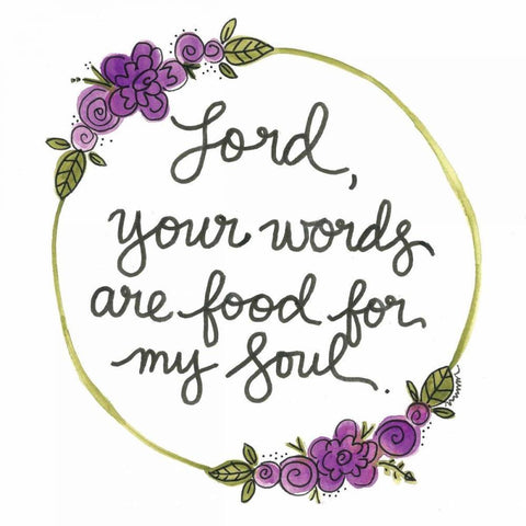 Food for my Soul Gold Ornate Wood Framed Art Print with Double Matting by Martin, Monica