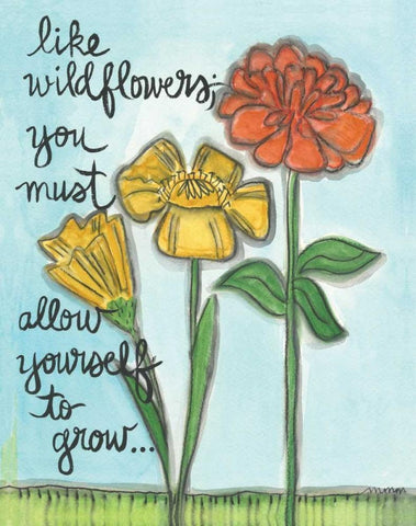 Like Wildflowers White Modern Wood Framed Art Print with Double Matting by Martin, Monica