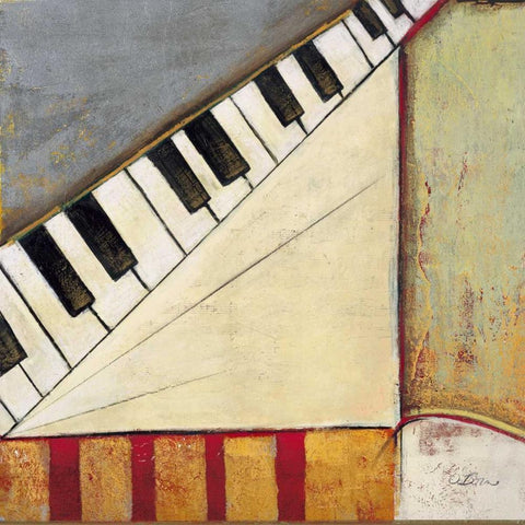 Music Notes I Black Modern Wood Framed Art Print with Double Matting by Osborne, Susan