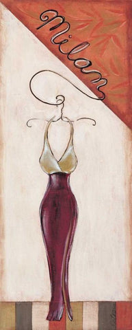 Milan Fashion White Modern Wood Framed Art Print with Double Matting by Osborne, Susan