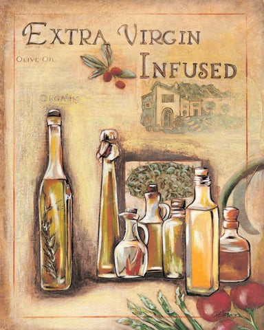 Olive Oil I White Modern Wood Framed Art Print with Double Matting by Osborne, Susan