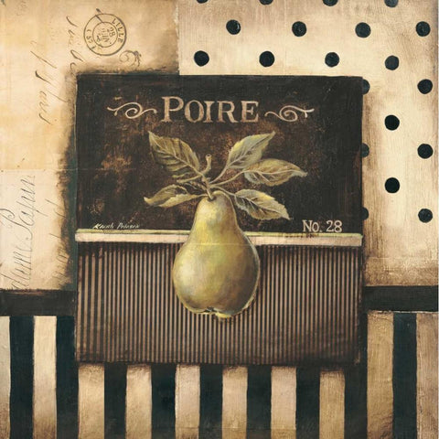 Poire - square White Modern Wood Framed Art Print by Poloson, Kimberly