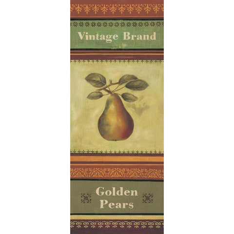 Golden Pears Gold Ornate Wood Framed Art Print with Double Matting by Poloson, Kimberly