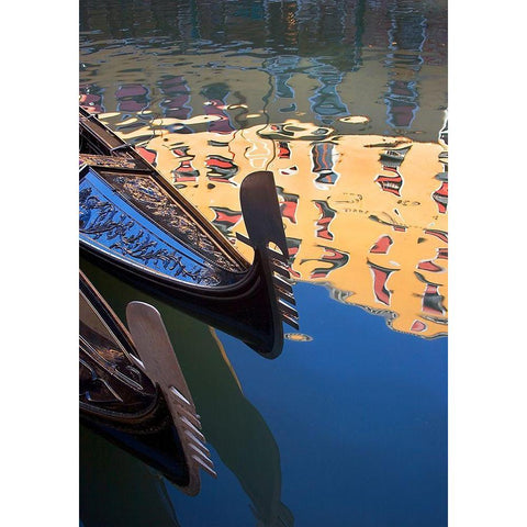 Gondolas and Reflections I Gold Ornate Wood Framed Art Print with Double Matting by Crane, Rita