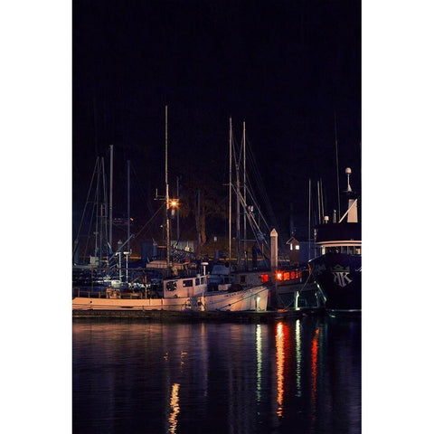 Harbor Lights I Black Modern Wood Framed Art Print with Double Matting by Crane, Rita