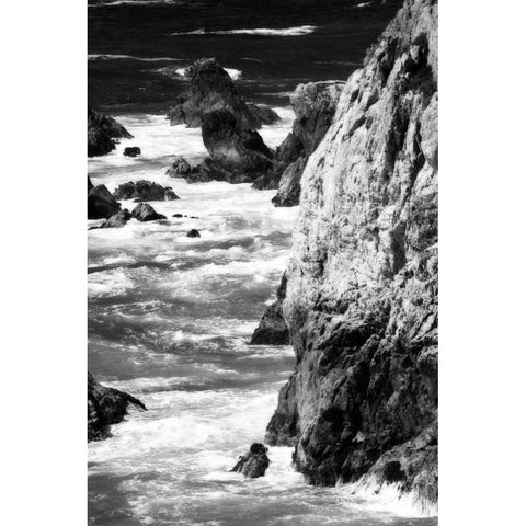 Garrapata Highlands 7 BW White Modern Wood Framed Art Print by Hausenflock, Alan