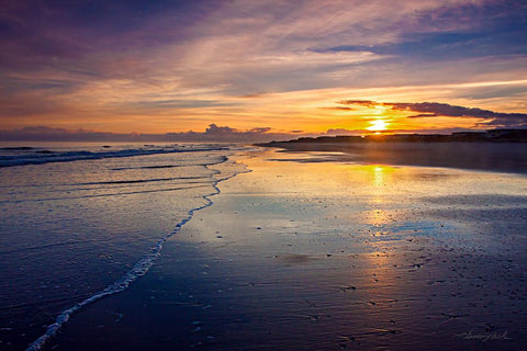 Atlantic Beach Sunrise Black Modern Wood Framed Art Print by Hausenflock, Alan