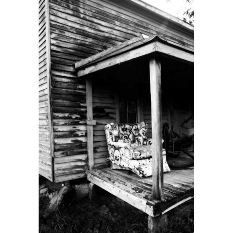 Front Porch Chair Black Modern Wood Framed Art Print with Double Matting by Hausenflock, Alan