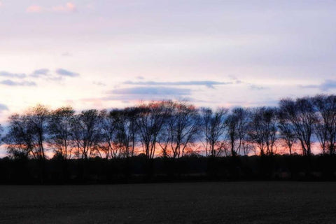 Winter Sunset II White Modern Wood Framed Art Print with Double Matting by Hausenflock, Alan