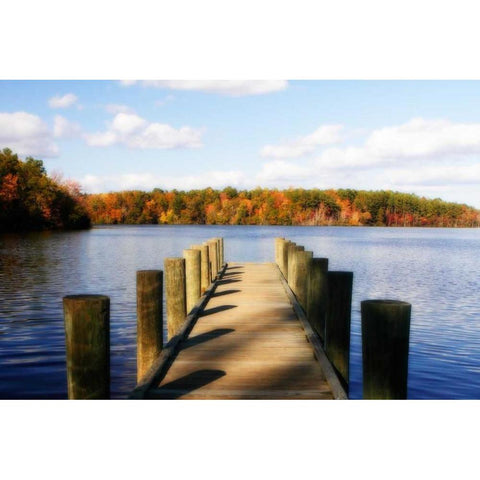Greenwood Lake II Gold Ornate Wood Framed Art Print with Double Matting by Hausenflock, Alan