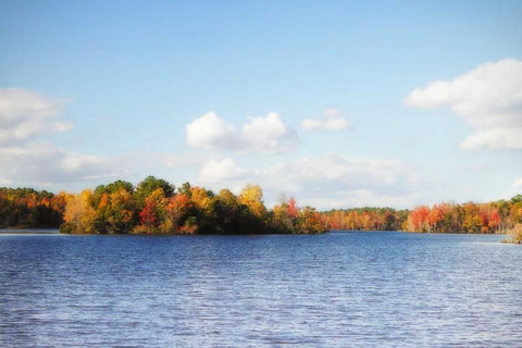 Greenwood Lake IV White Modern Wood Framed Art Print with Double Matting by Hausenflock, Alan