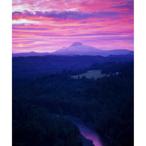 Mt. Hood XVII Black Modern Wood Framed Art Print with Double Matting by Leahy, Ike