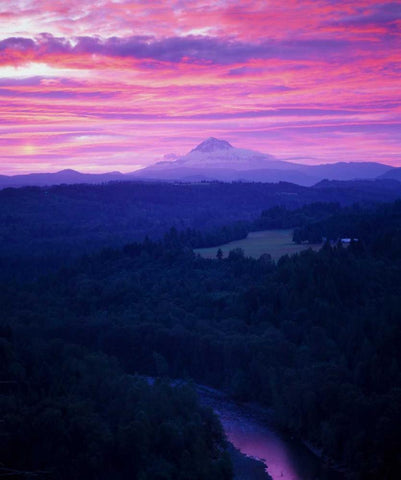 Mt. Hood XVII White Modern Wood Framed Art Print with Double Matting by Leahy, Ike
