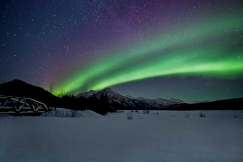 Aurora Borealis II White Modern Wood Framed Art Print with Double Matting by Malvin, Larry