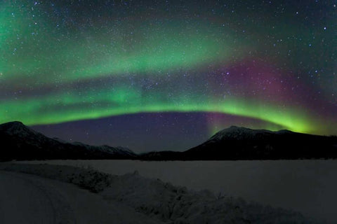 Aurora Borealis III White Modern Wood Framed Art Print with Double Matting by Malvin, Larry