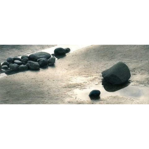 Pebbles II White Modern Wood Framed Art Print by Melious, Amy