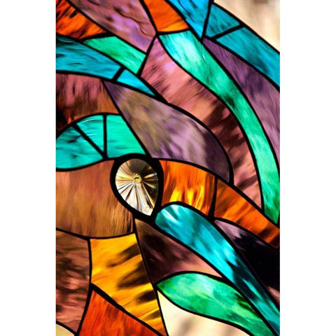 Stained Glass II Gold Ornate Wood Framed Art Print with Double Matting by Millet, Karyn
