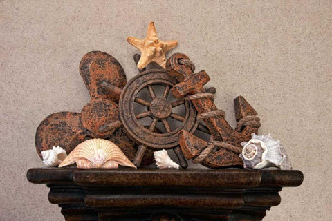 Nautical Still Life II Black Ornate Wood Framed Art Print with Double Matting by McNemar, C. Thomas