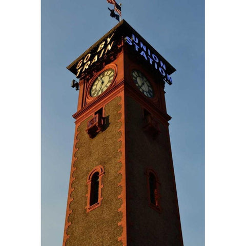 Clock Tower Gold Ornate Wood Framed Art Print with Double Matting by Moore, Brian