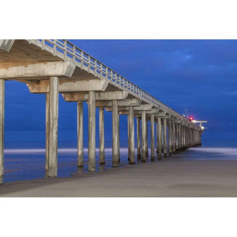 Scripps Pier II Gold Ornate Wood Framed Art Print with Double Matting by Peterson, Lee