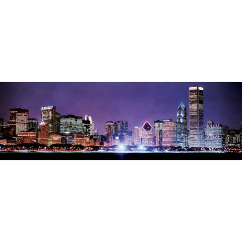 Chicago Skyline I Gold Ornate Wood Framed Art Print with Double Matting by Stefko, Bob