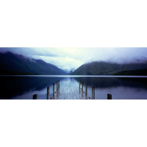 Serene Dock II Gold Ornate Wood Framed Art Print with Double Matting by Stefko, Bob