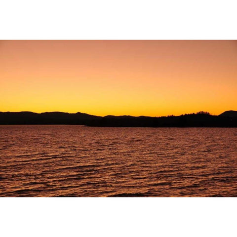 Water Sky Orange Gold Ornate Wood Framed Art Print with Double Matting by Thomas, Logan