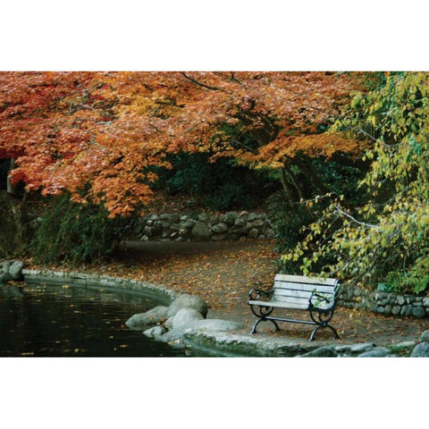 Autumn Trio II White Modern Wood Framed Art Print by Geyman, Vitaly