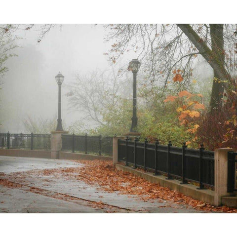 Fall Plaza II Gold Ornate Wood Framed Art Print with Double Matting by Geyman, Vitaly
