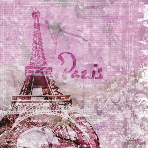 Lavender Paris Gold Ornate Wood Framed Art Print with Double Matting by Roberto, LuAnn