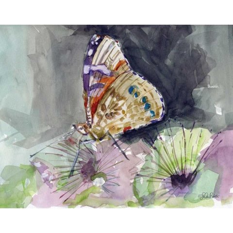 Watercolor Butterfly III Gold Ornate Wood Framed Art Print with Double Matting by Roberto, LuAnn