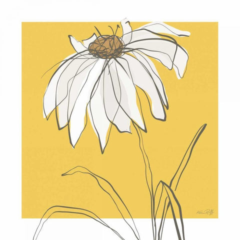 Yellow and Gray III Gold Ornate Wood Framed Art Print with Double Matting by Ruff, Kris